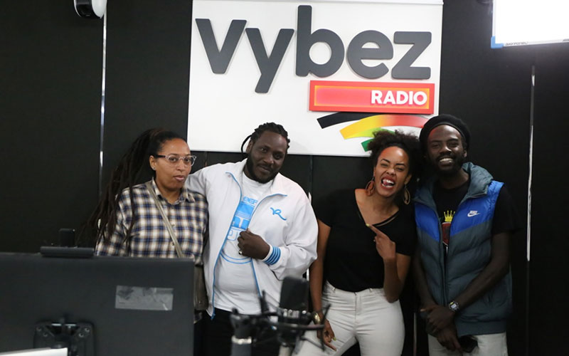 Vybez Radio presenters Nazizi, Ras Riddiq,Chiki Kuruka and ZJ Heno