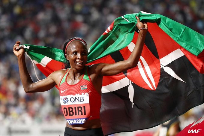 Image of Hellen Obiri at the 2019 World Athletics Championships in Doha