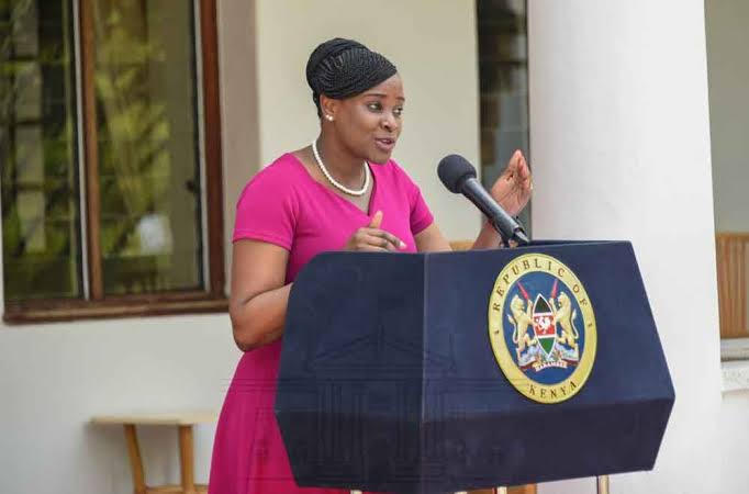 Image of State House spokesperson Kanze Dena issuing a past statement